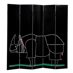 20e siècle, Kazuhide Takahama for Gavina Panneau décoratif mod. Rhinocéros