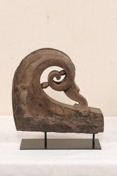 20th Century Kerala Curly Boat Prow On Stand