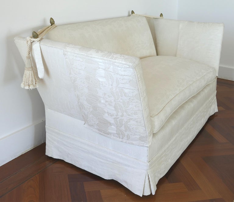 20th Century Knole Settee Sofa in Damask at 1stDibs