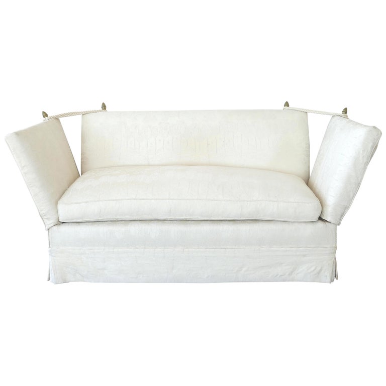 20th Century Knole Settee Sofa in Damask at 1stDibs