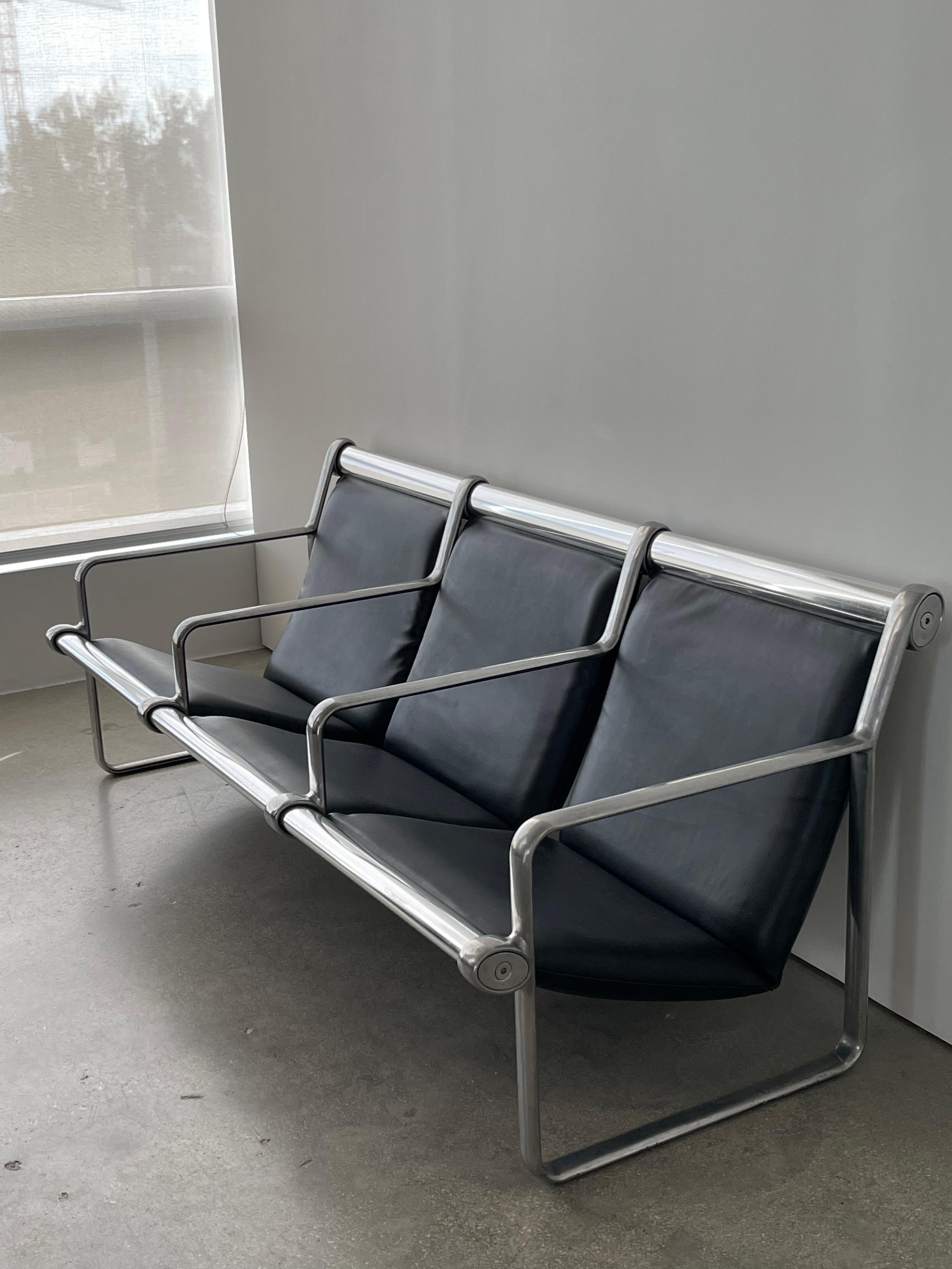 Metal 20th Century KNOLL 3-Seat Sling Sofa by Bruce Hannah & Andrew Morrison For Sale