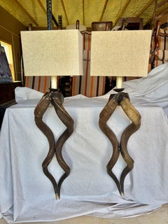 20th Century Kudu Antelope Horn Sconces - A Pair