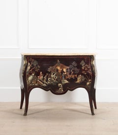 20th Century Lacquer Bombe Commode