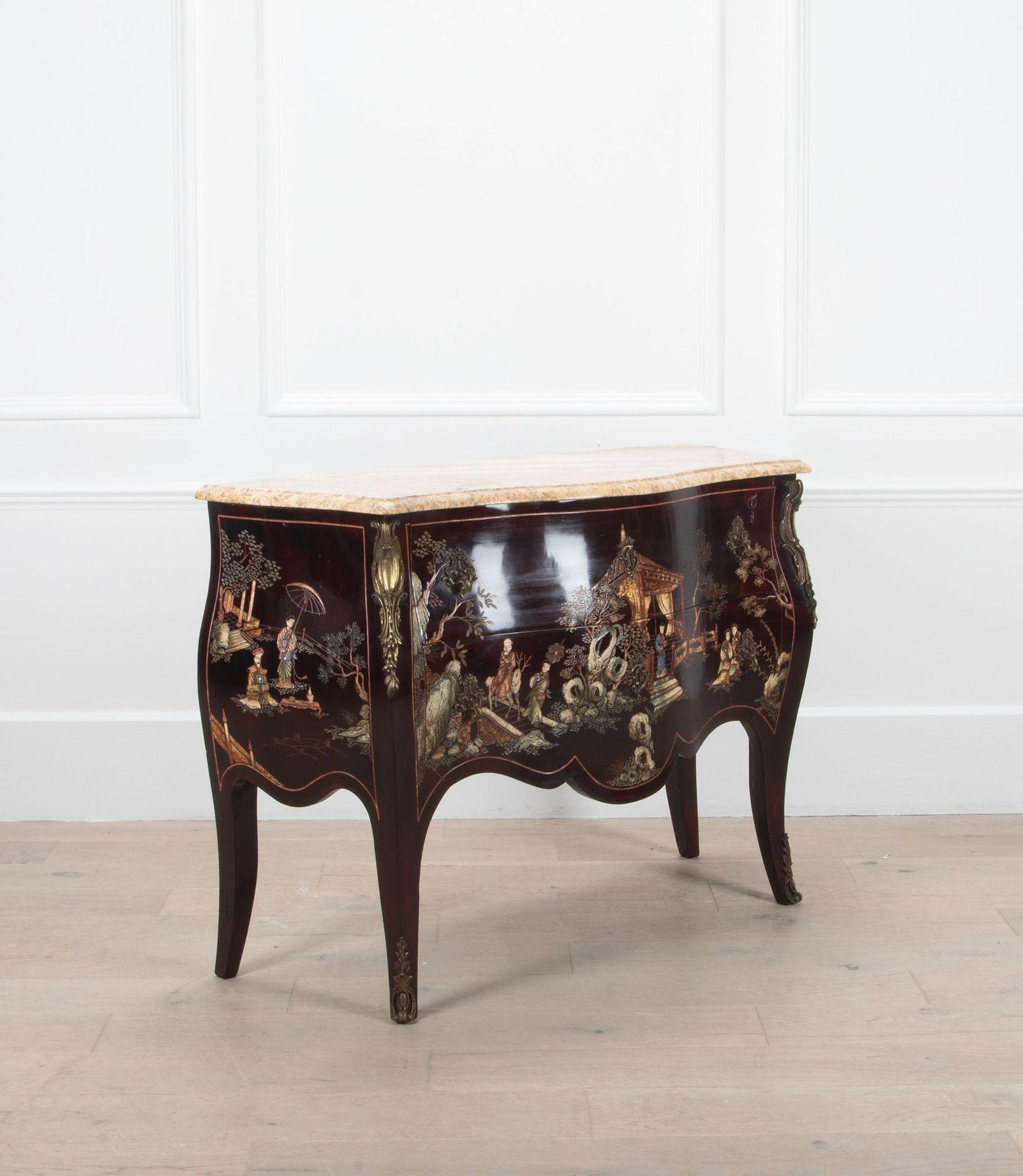 Wood 20th Century Lacquer Bombe Commode For Sale