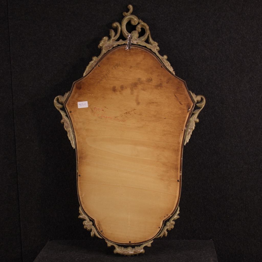 20th Century Lacquered and Gild Wood Venetian Style Wall Mirror, 1980 For Sale 7