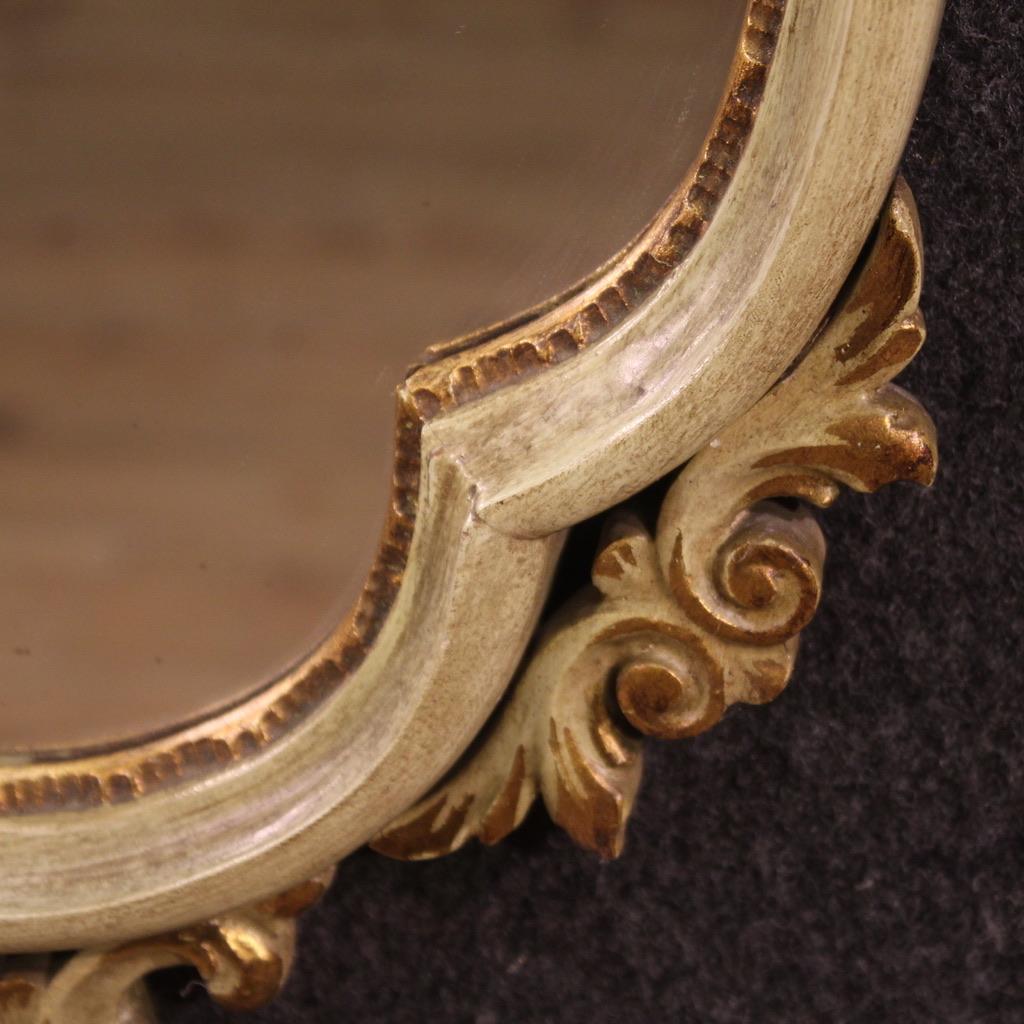 20th Century Lacquered and Gild Wood Venetian Style Wall Mirror, 1980 For Sale 4