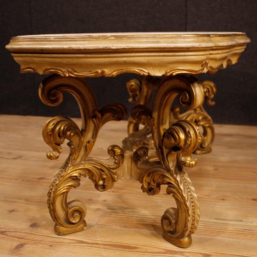 Mid-20th Century 20th Century Lacquered and Gilded Wood Italian Coffee Table, 1960