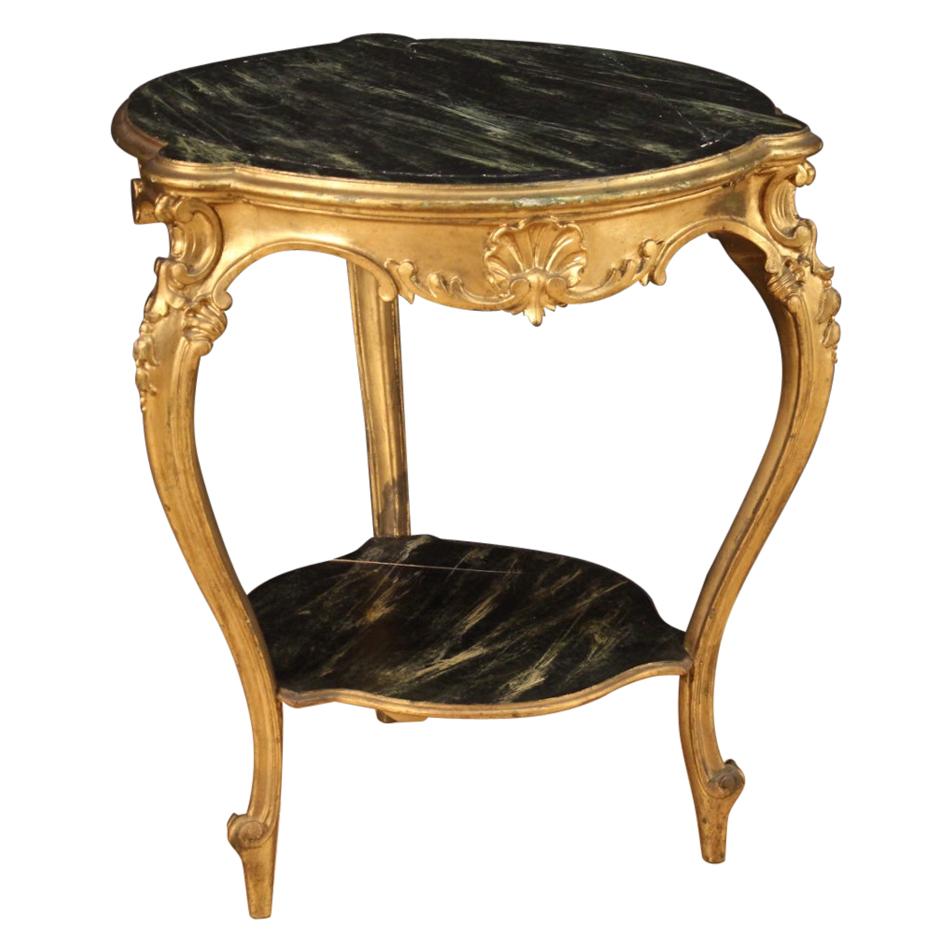 Table basse de salon italienne du 20ème siècle en bois laqué et doré, 1950 en vente