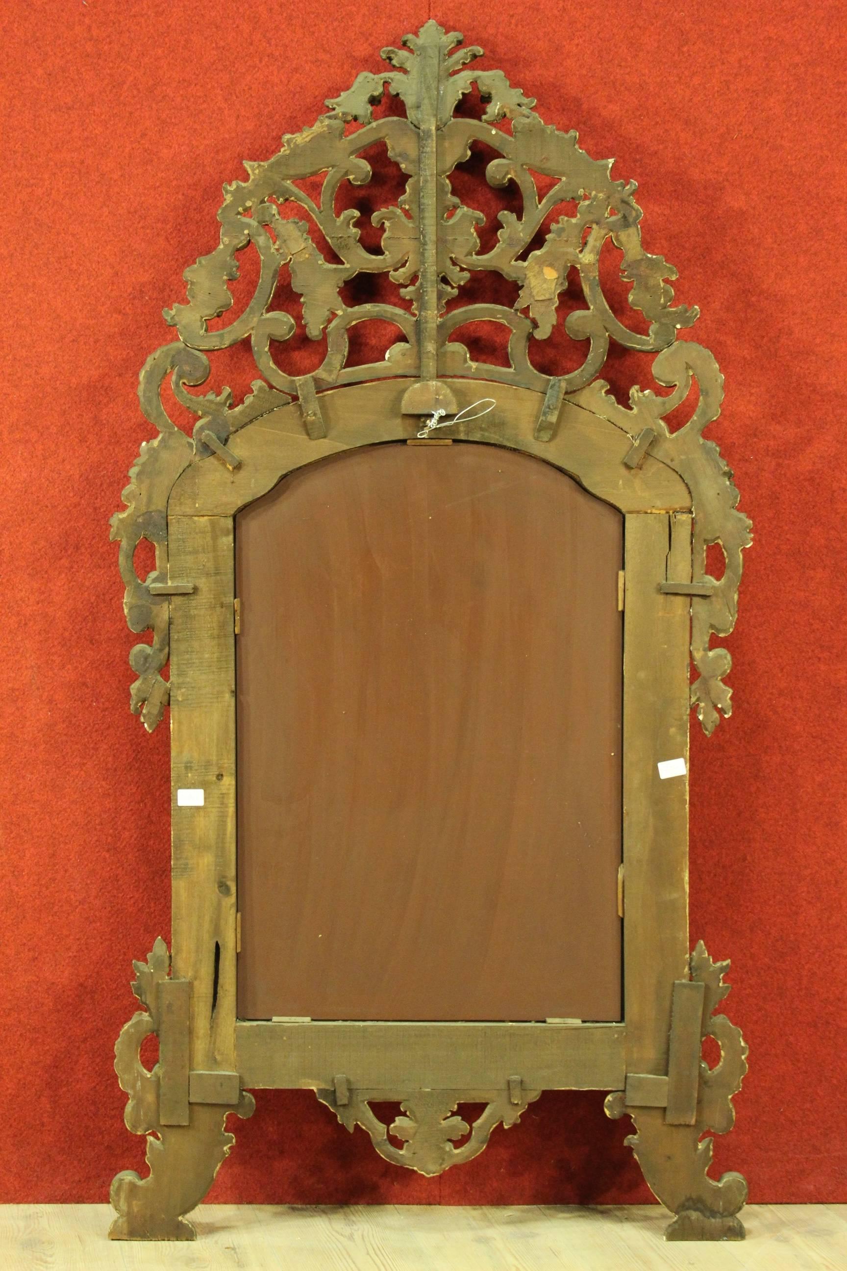 20th Century Lacquered and Gilded Wood Italian Louis XV Style Mirror, 1950 5