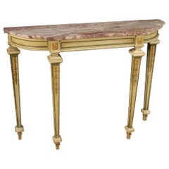 20th Century Lacquered and Gilded Wood Louis XVI Style Italian Console, 1950