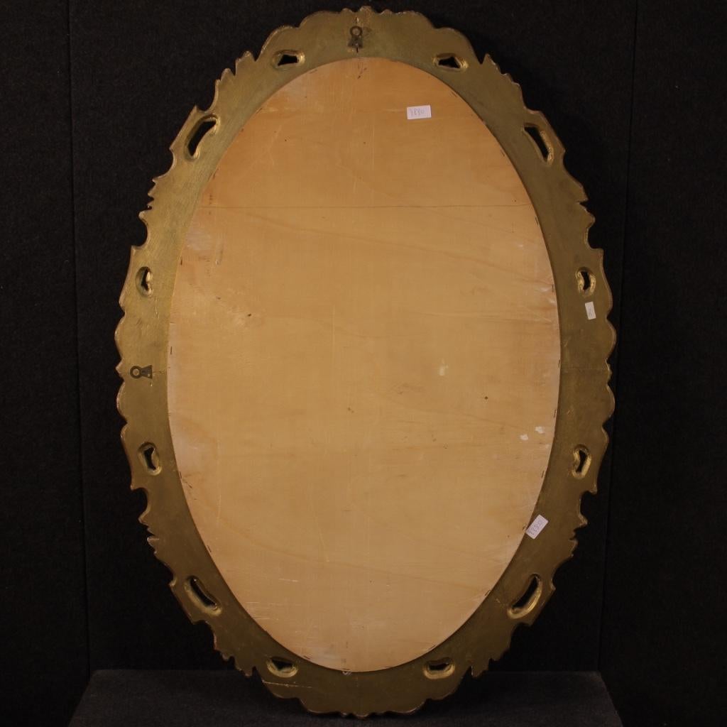 20th Century Lacquered and Giltwood and Plaster Italian Oval Mirror, 1960 9