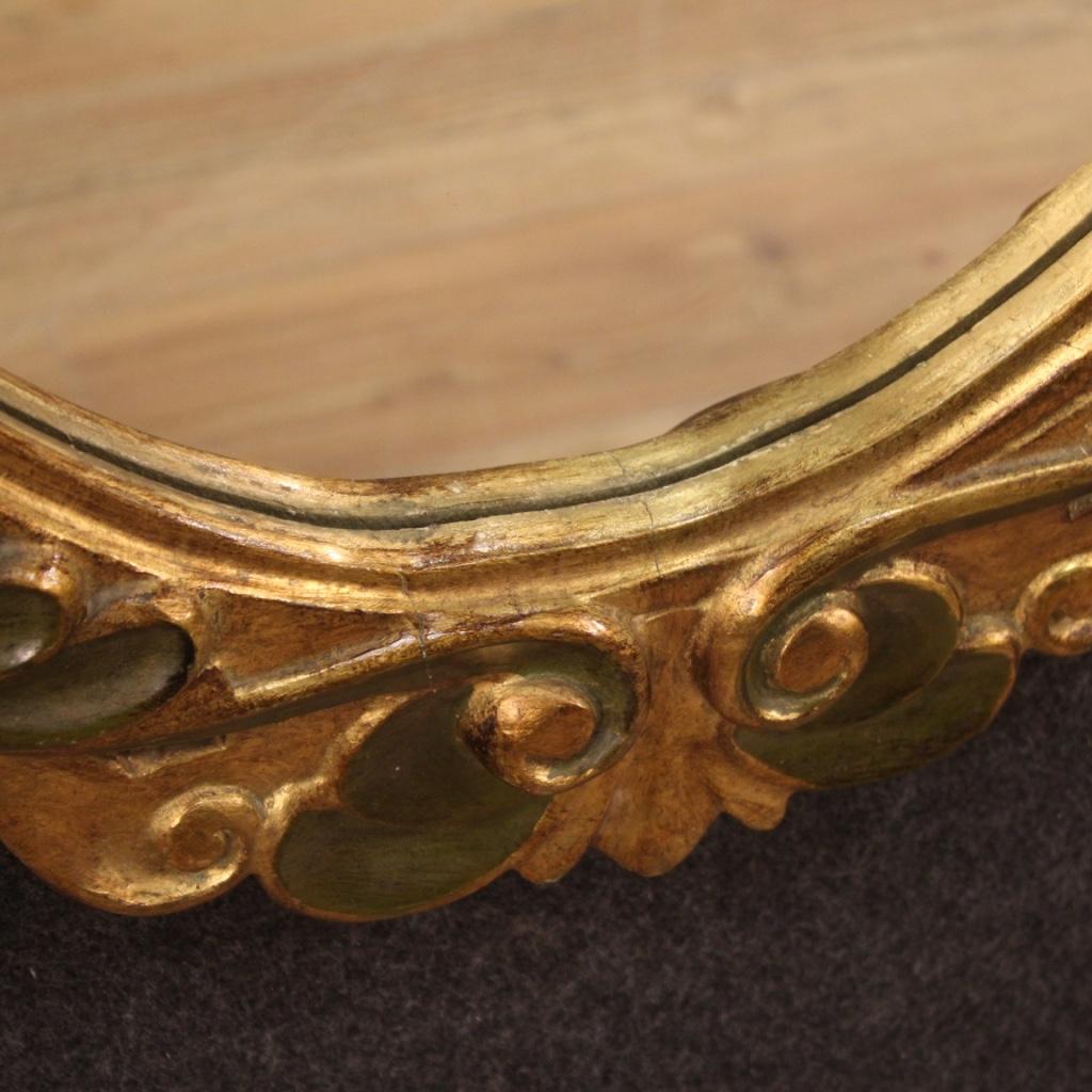 20th Century Lacquered and Giltwood and Plaster Italian Oval Mirror, 1960 2