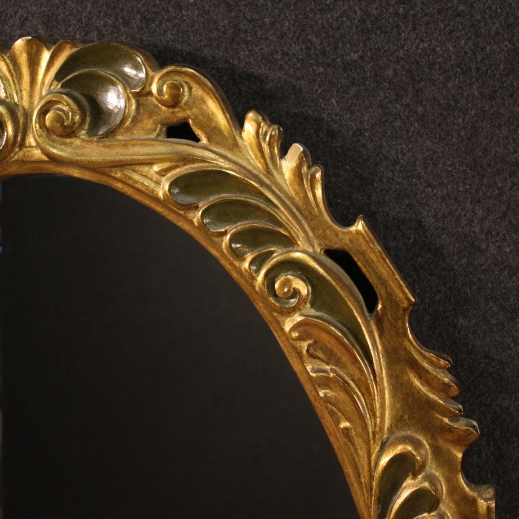 20th Century Lacquered and Giltwood and Plaster Italian Oval Mirror, 1960 6