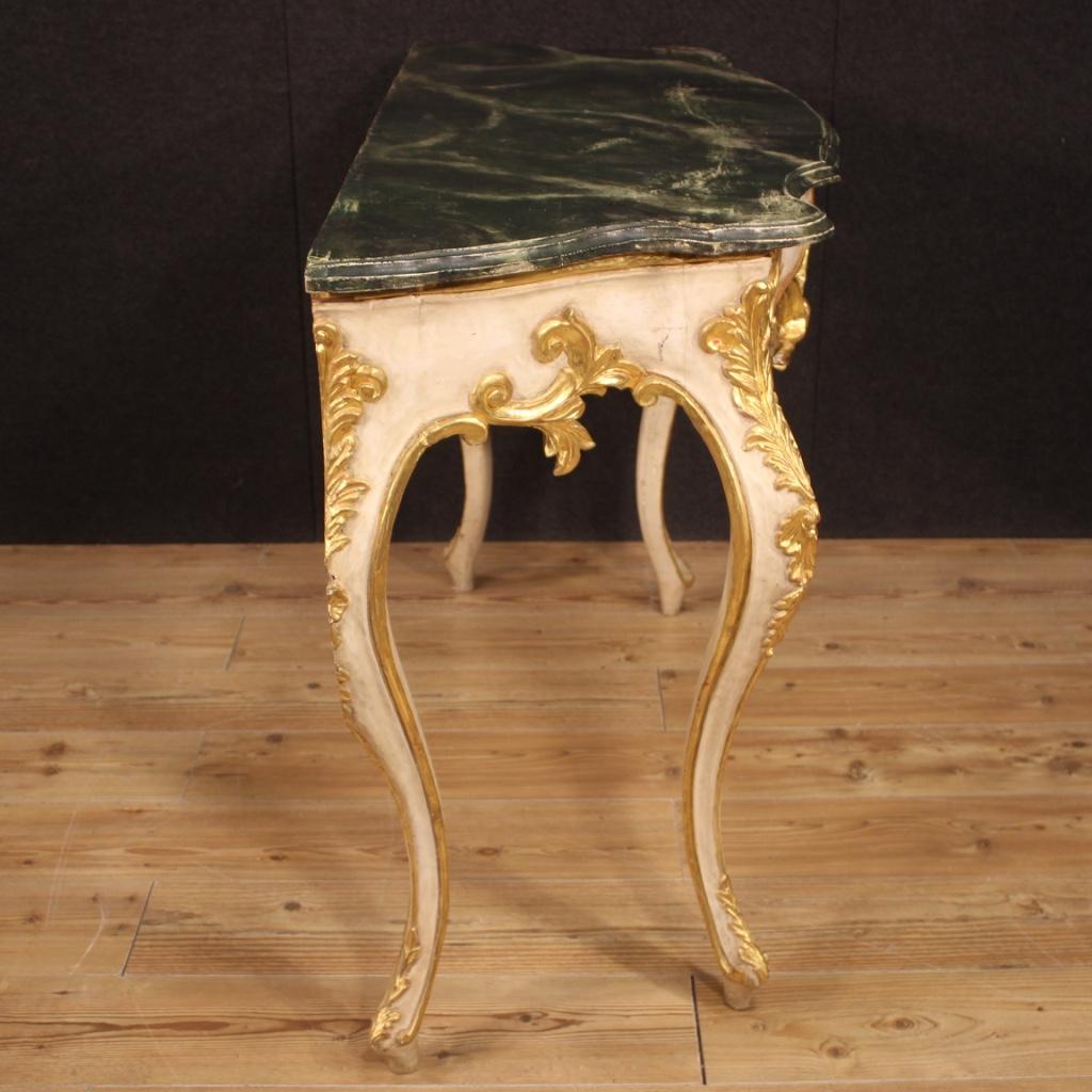 20th Century Lacquered and Gilt Wood Italian Console Table, 1960 For Sale 5