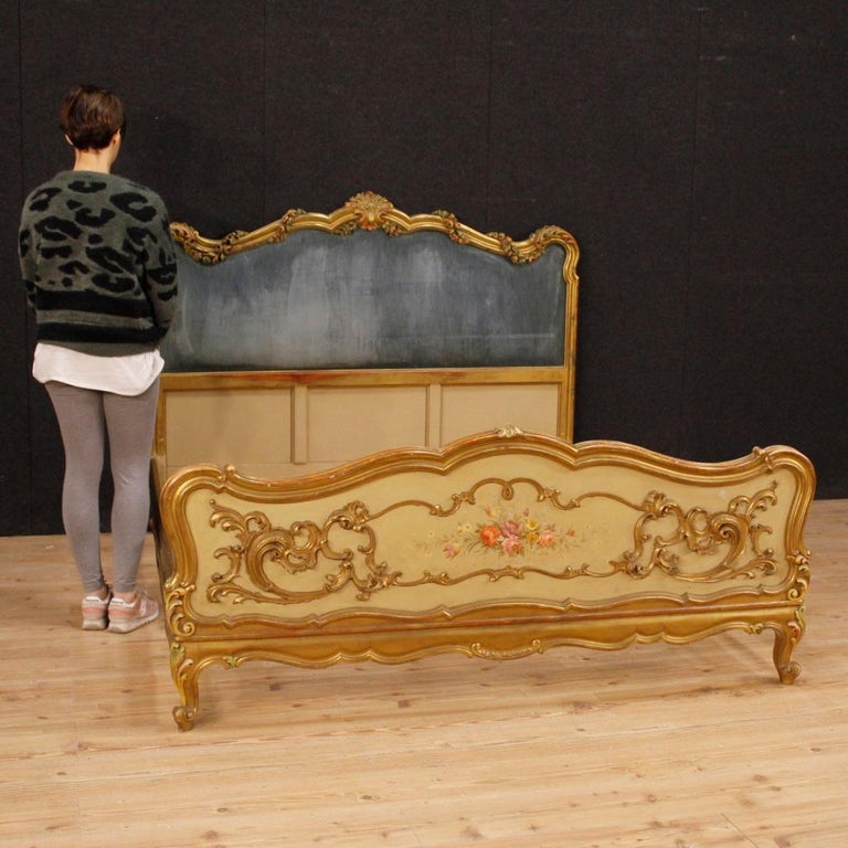 20th Century Lacquered and Giltwood Italian Double Bed, 1960 at 1stDibs