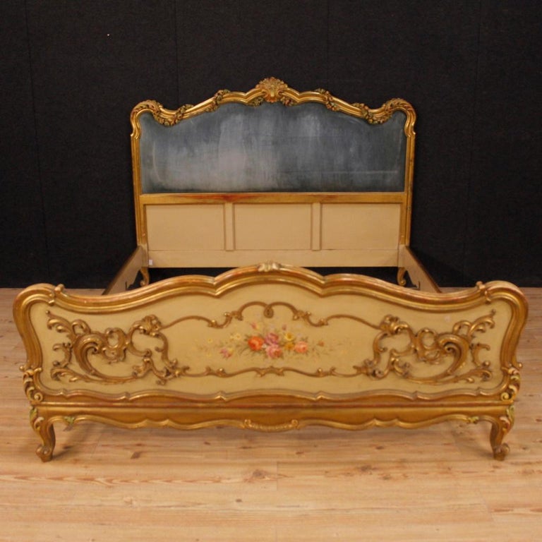 20th Century Lacquered and Giltwood Italian Double Bed, 1960 at 1stDibs