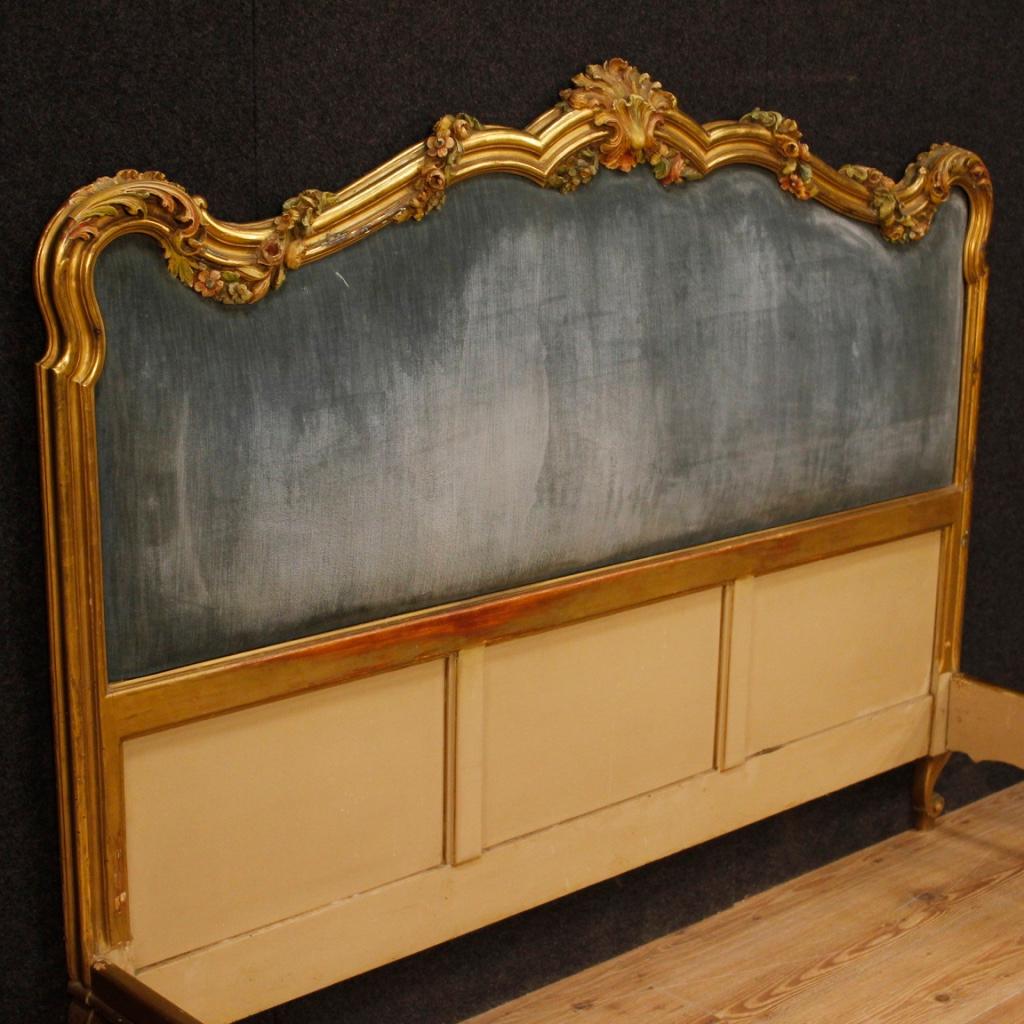 20th Century Lacquered and Giltwood Italian Double Bed, 1960 In Good Condition In Vicoforte, Piedmont