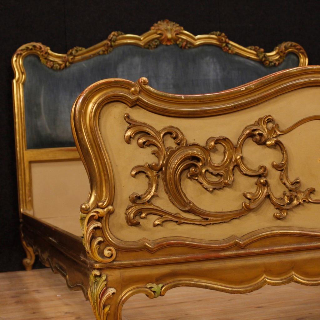 20th Century Lacquered and Giltwood Italian Double Bed, 1960 2