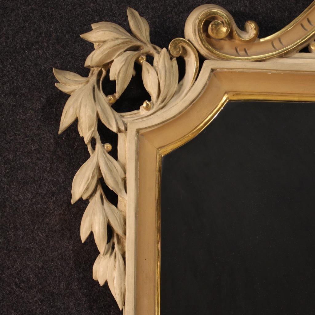 20th Century Lacquered and Giltwood Italian Louis XVI Style Console with Mirror 5