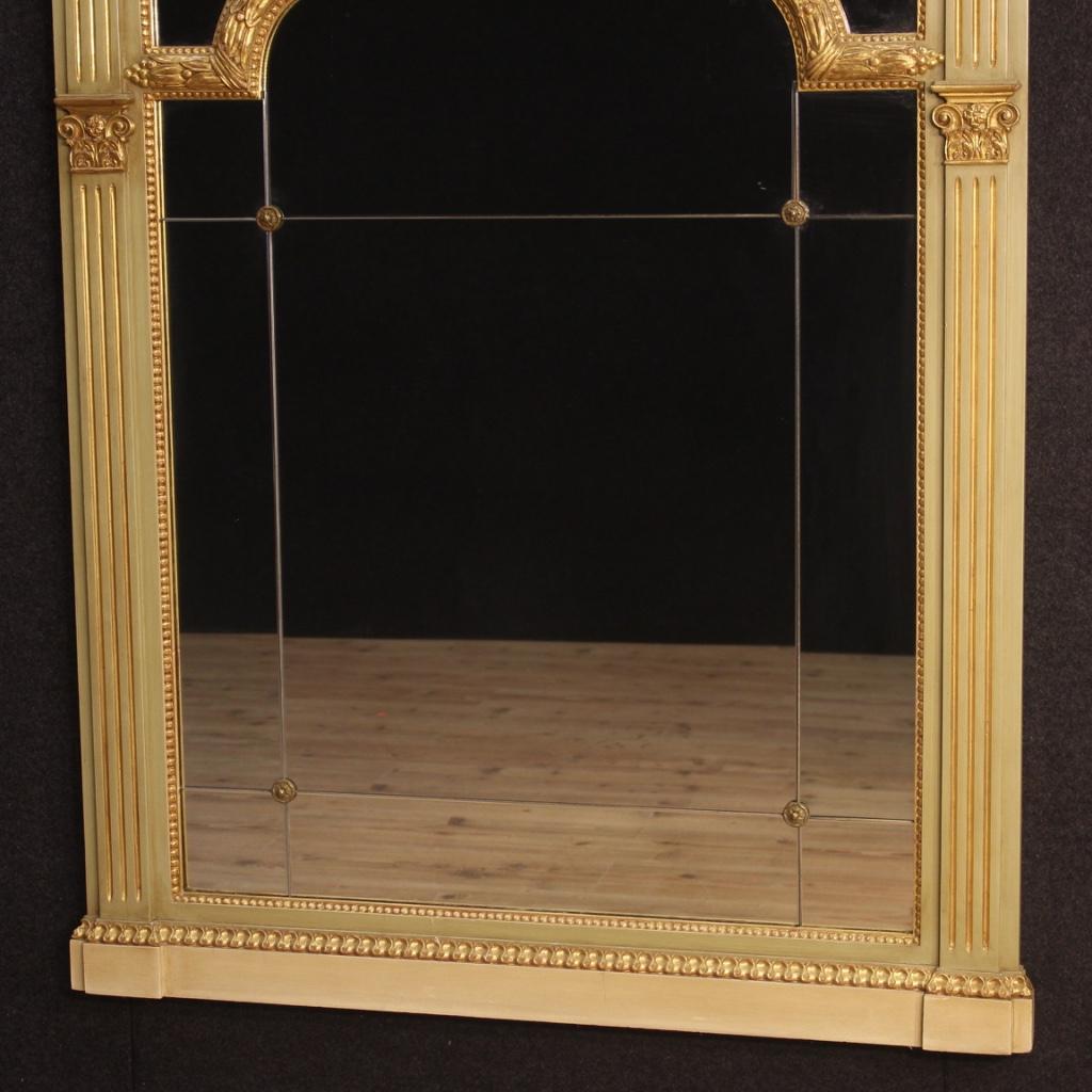 20th Century Lacquered and Giltwood Louis XVI Italian Mirror, 1970 In Good Condition In Vicoforte, Piedmont