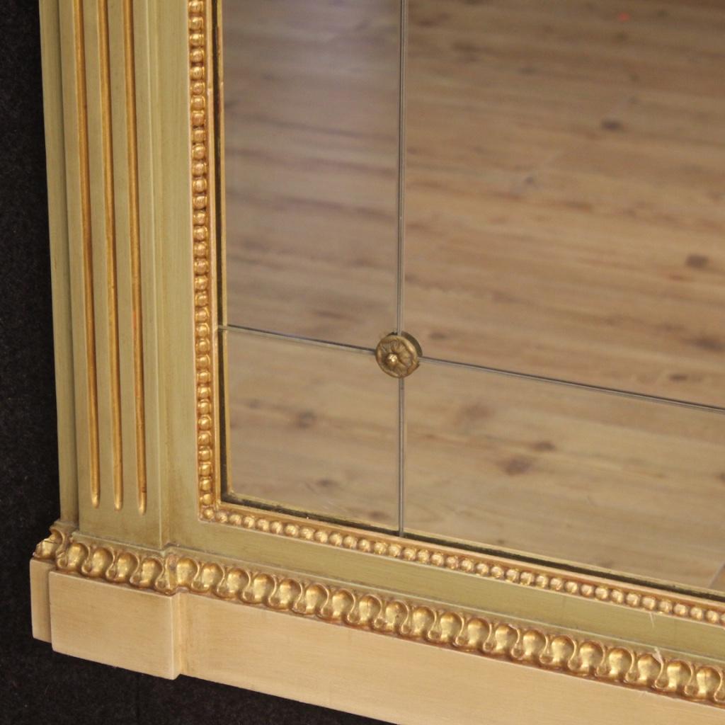 20th Century Lacquered and Giltwood Louis XVI Italian Mirror, 1970 2