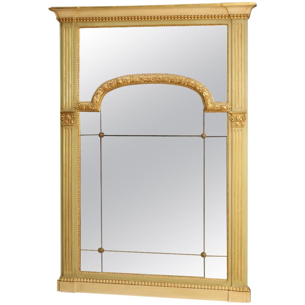 20th Century Lacquered and Giltwood Louis XVI Italian Mirror, 1970