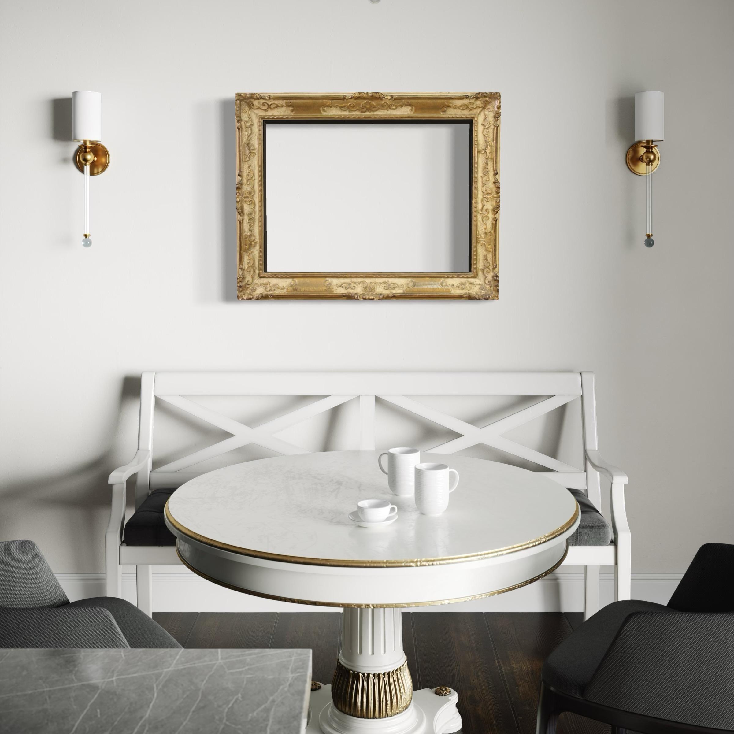 20e siècle Cadre italien en bois laqué et doré et en plâtre, 1950 en vente 4