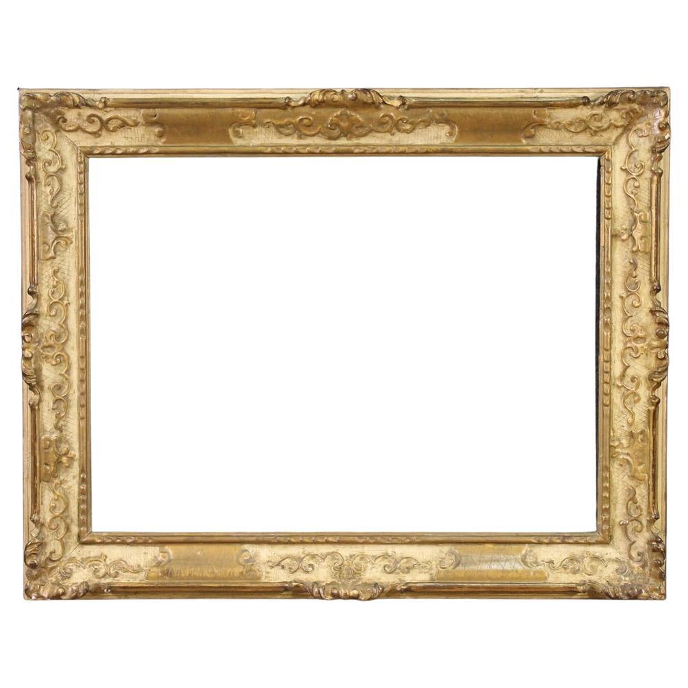 20th Century Lacquered and Gold Wood and Plaster Italian Frame, 1950