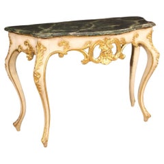 20th Century Lacquered and Gold Wood Italian Console Table, 1960