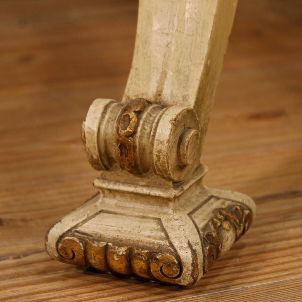 20th Century Lacquered and Gold Wood Marble Top Dutch Table, 1950s For Sale 8