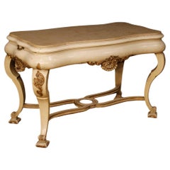 20th Century Lacquered and Gold Wood Marble Top Dutch Table, 1950