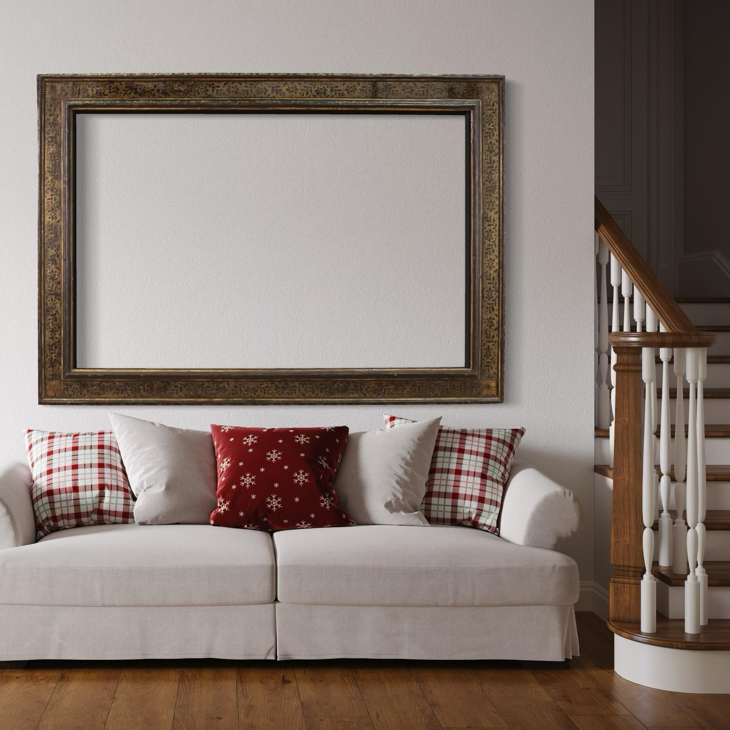 Mid-20th Century 20th Century Lacquered and Gold Wood Tuscan Frame, 1930 For Sale