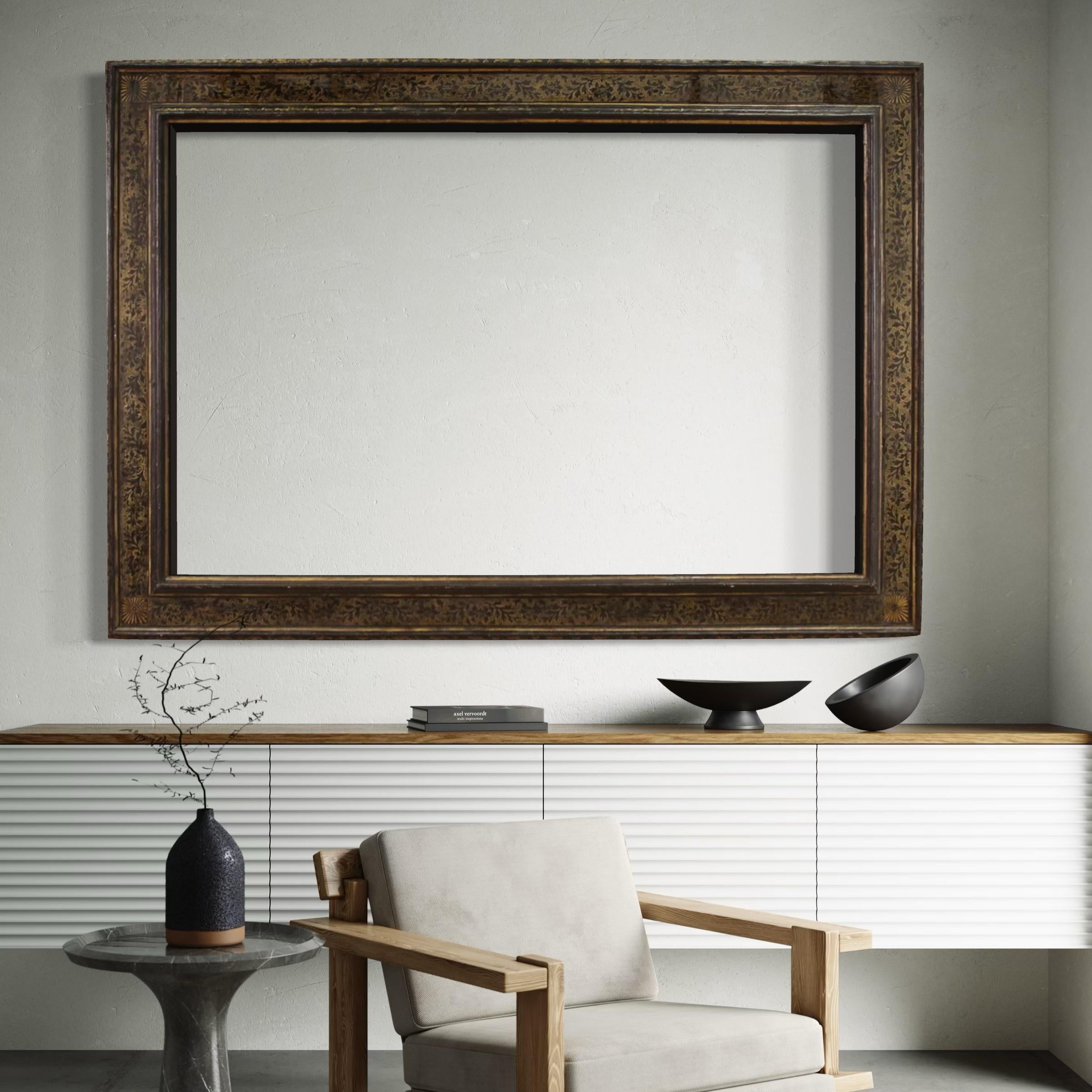 20th Century Lacquered and Gold Wood Tuscan Frame, 1930 For Sale 2