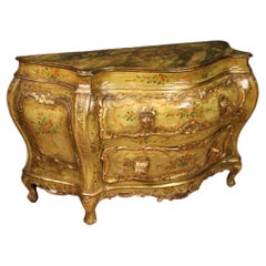 20th Century Lacquered and Gold Wood Venetian Commode, 1950s