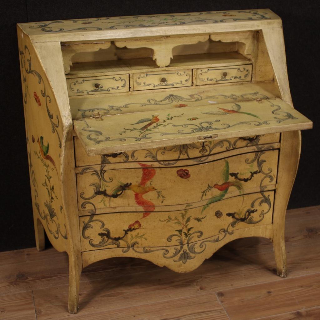 20th Century Lacquered and Hand-Painted Wood Italian Bureau, 1960 5