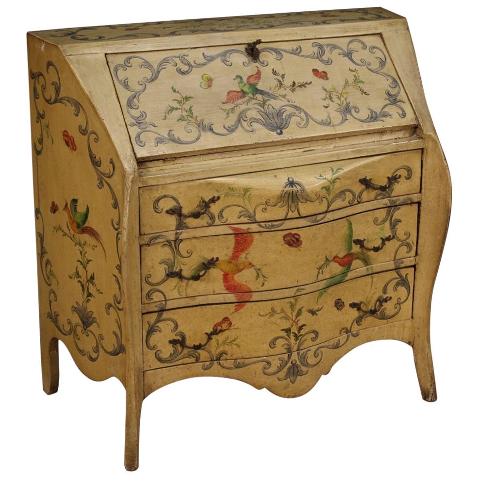 20th Century Lacquered and Hand-Painted Wood Italian Bureau, 1960