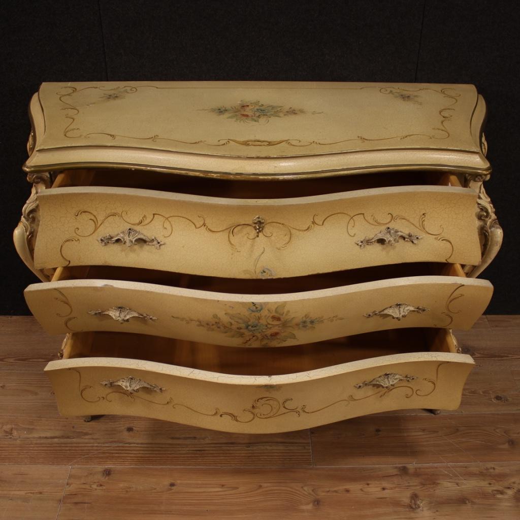 20th Century Lacquered and Hand Painted Wood Venetian Commode, 1960 5