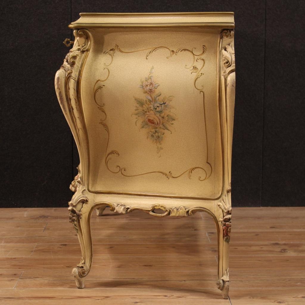 20th Century Lacquered and Hand Painted Wood Venetian Commode, 1960 7