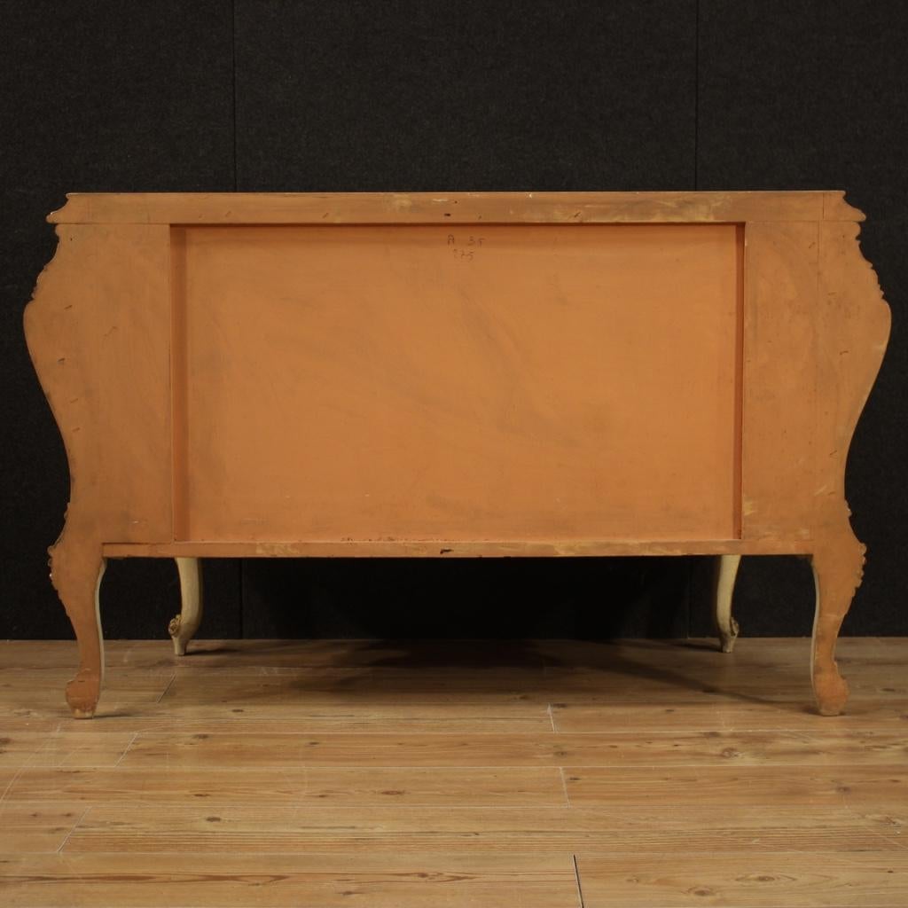 20th Century Lacquered and Hand Painted Wood Venetian Commode, 1960 In Good Condition In Vicoforte, Piedmont