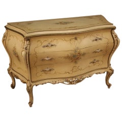 20th Century Lacquered and Hand Painted Wood Venetian Commode, 1960