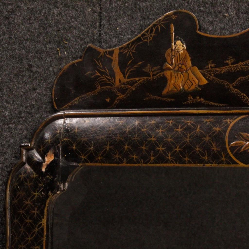 20th Century Lacquered and Painted Chinoiserie Wood French Mirror, 1960 1