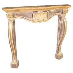 20th Century Lacquered and Painted Faux Marble Wood Italian Fireplace, 1980