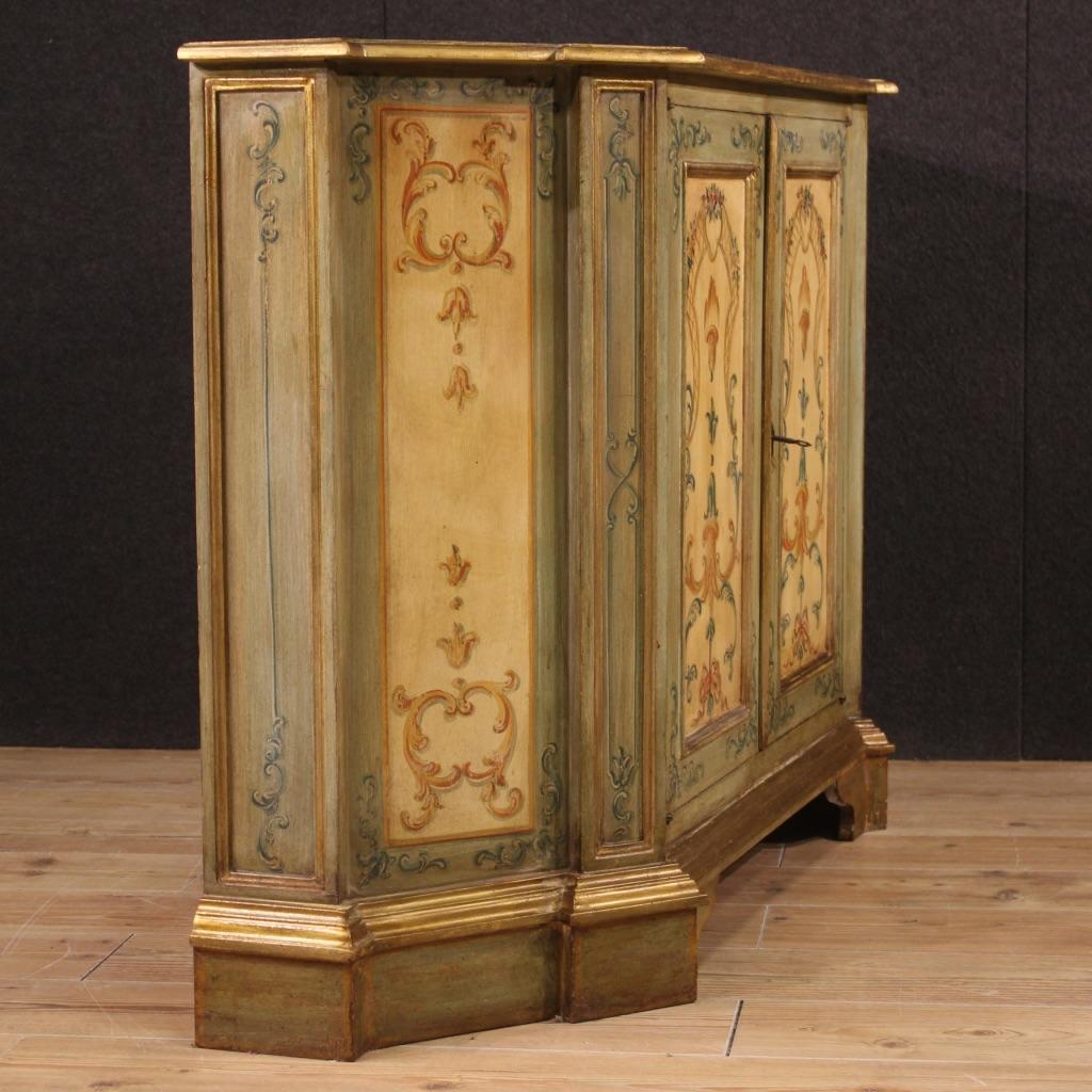 Wood 20th Century Lacquered and Painted Venetian Louis XVI Style Sideboard, 1960