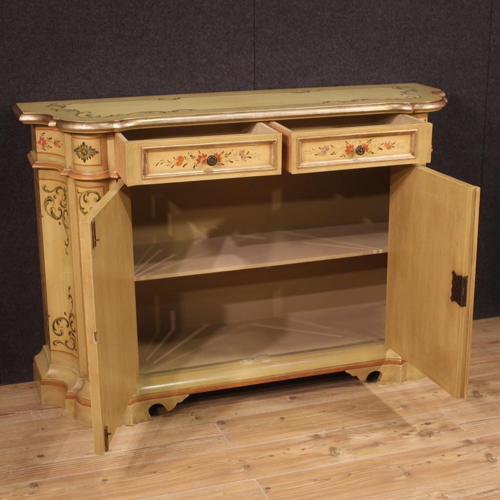 Italian 20th Century Lacquered and Painted Venetian Sideboard, 1960