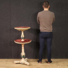 20th Century Lacquered and Painted Wood and Plaster Italian Etagere Side Table