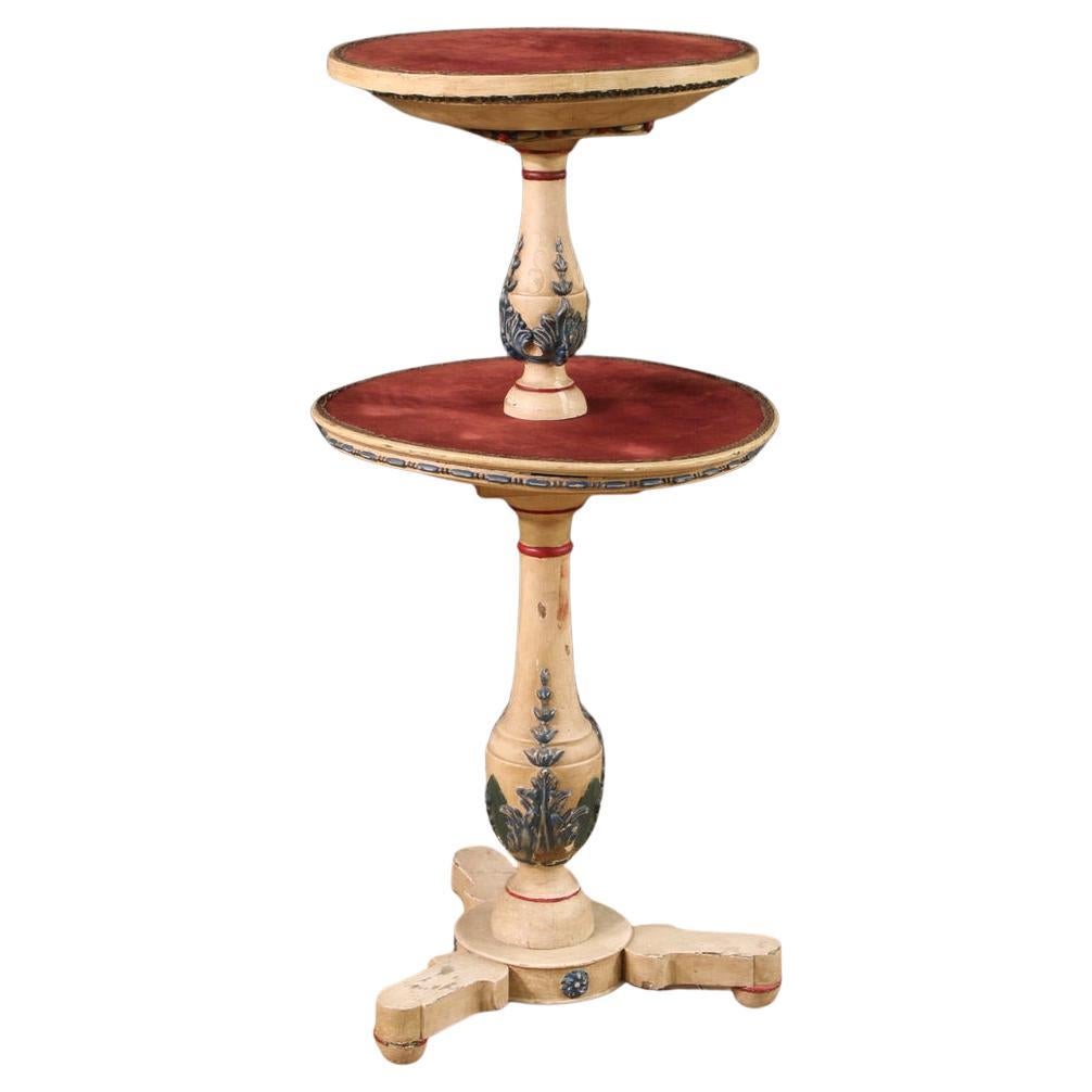 table d'appoint italienne en bois laqué et peint et en plâtre du 20e siècle