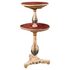 20th Century Lacquered and Painted Wood and Plaster Italian Etagere Side Table