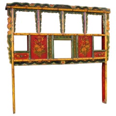 20th Century Lacquered and Painted Wood Chinese Headboard, 1960s