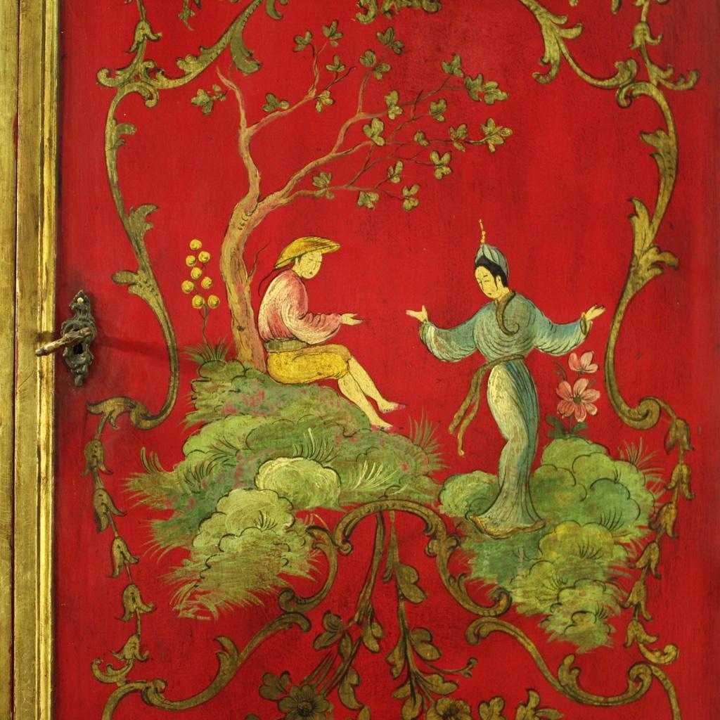 20th Century Lacquered and Painted Wood Chinoiserie Venetian Trumeau, 1950 1