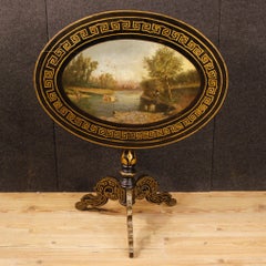 20th Century Lacquered and Painted Wood English Side Table, 1920